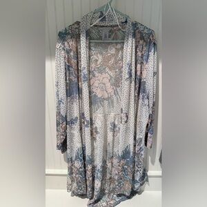 Floral Patterned Cardigan Dressy 2X